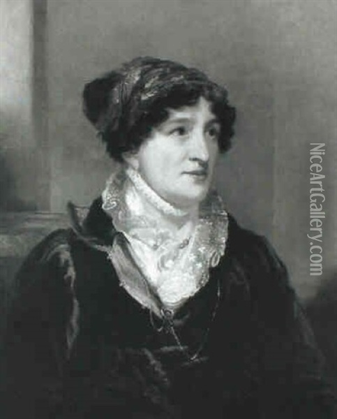 Portrait Of Madame De Stael Oil Painting - Sir William Beechey