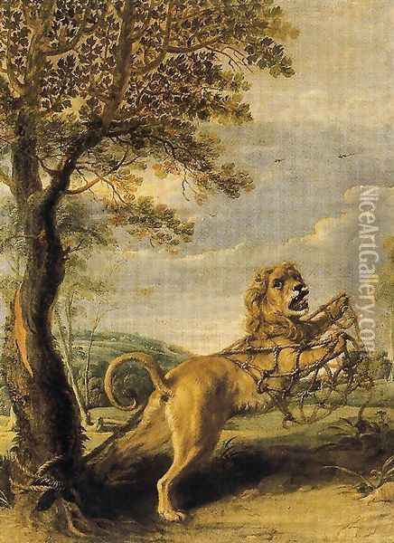The fable of the Lion and the Mouse Oil Painting - Frans Snyders