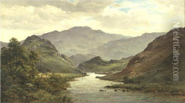 The River Colwyn, North Wales Oil Painting - Alfred de Breanski