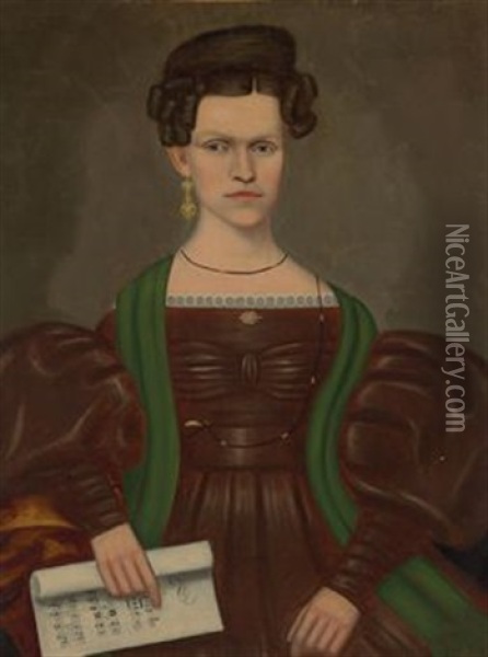 Portrait Of Mrs. Paul Smith Palmer Oil Painting - Erastus Salisbury Field