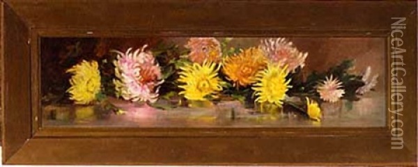 Chrysanthemums Oil Painting - Carl Gordon Cutler