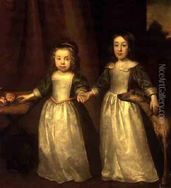 Portrait of two Children Oil Painting - Cornelius Janssens Van Ceulen