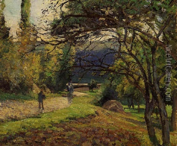Paysage Sous Bois A Pontoise Oil Painting - Camille Pissarro