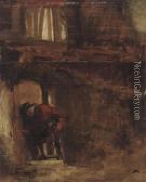A Man Entering A House Oil Painting - Jean-Louis-Ernest Meissonier