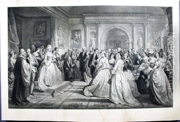 Title: Lady Washington's Reception Oil Painting - Daniel Huntington