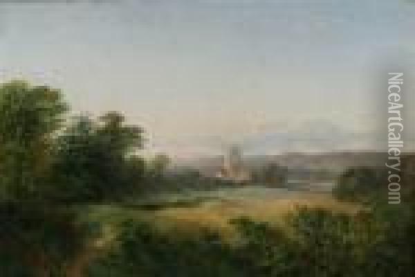 Landscape - Going To Church Oil Painting - John Williamson