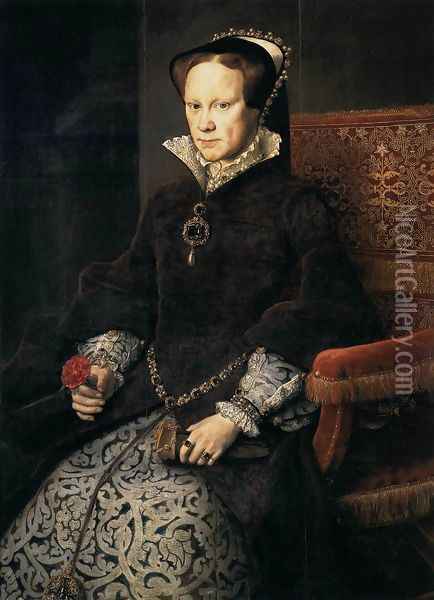 Queen Mary Tudor of England 1554 Oil Painting - Anthonis Mor Van Dashorst