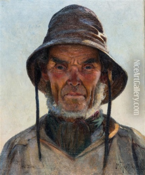 Portrait D'un Marin Du Touquet Oil Painting - Michail Stiepanovitch Tkatchenko