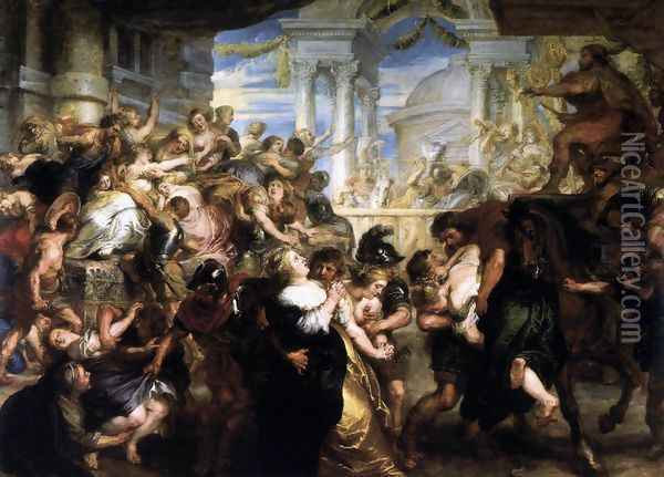 The Rape of the Sabine Women 1635-37 Oil Painting - Peter Paul Rubens