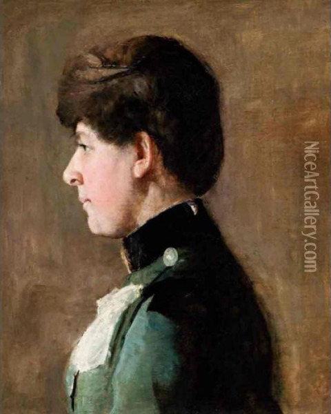 Portrait Of A Lady Oil Painting - Tom Roberts