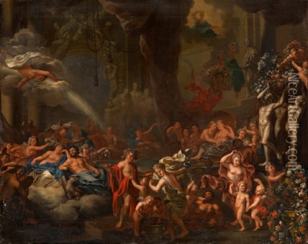 Banquet Of The Gods Oil Painting - Gerard de Lairesse