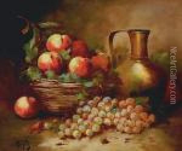 Nature Morte, Fruits Au Cuivre Oil Painting - Ferdinand Victor Leon Roybet