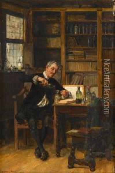 The Chemist Oil Painting - Walter Gay