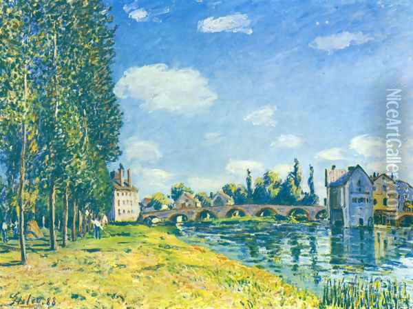 Bridge von Moret at Summer Oil Painting - Alfred Sisley