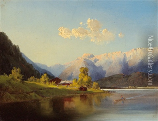 Seewinkel, Attersee Oil Painting - Joseph Brunner