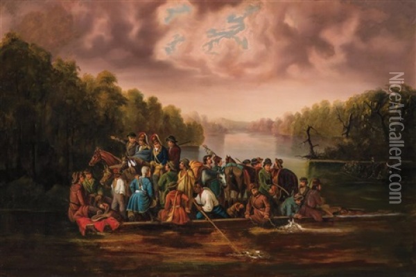 Marion Crossing The Pee Dee Oil Painting - William Tylee Ranney