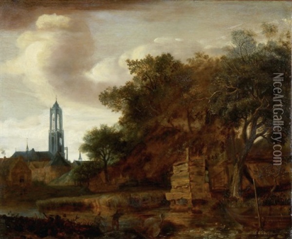 Landschaft Mit Blick Auf Delft Oil Painting - Daniel Vosmaer