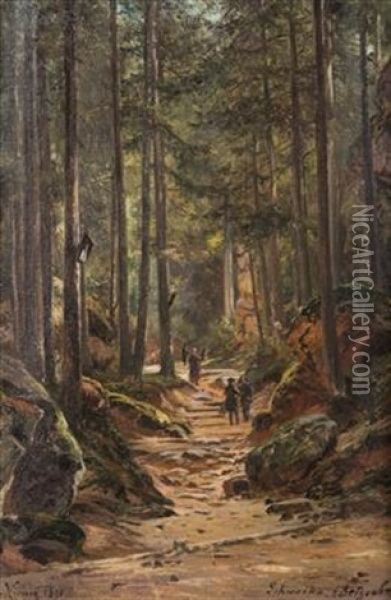 Modlivy Mill (grundelmuhle) Oil Painting - Alois Kirnig