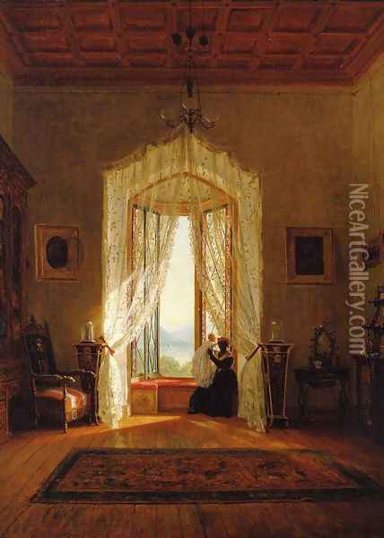 A Window, House on the Hudson River Oil Painting - Thomas Worthington Whittredge