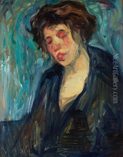 Kvinna Oil Painting - Nils Dardel