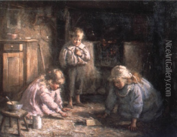 The Mouse Trap Oil Painting - Robert Gemmell Hutchison