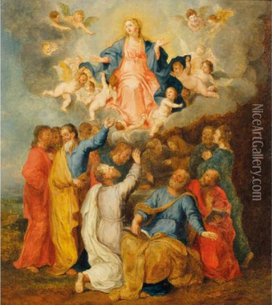 The Assumption Oil Painting - Frans II Francken
