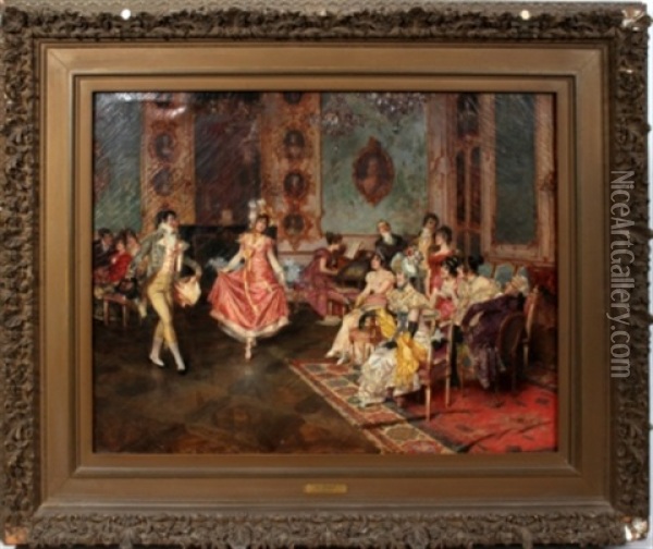 Vienna Parlor Scene Oil Painting - Leopold Schmutzler