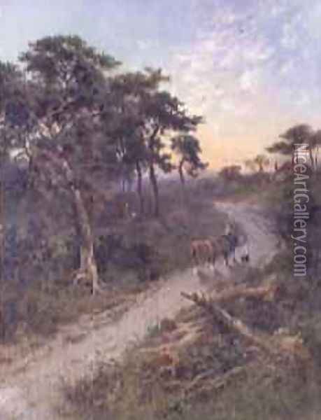 Evening on the Road to Sevenoaks Oil Painting - Henry Hillier Parker