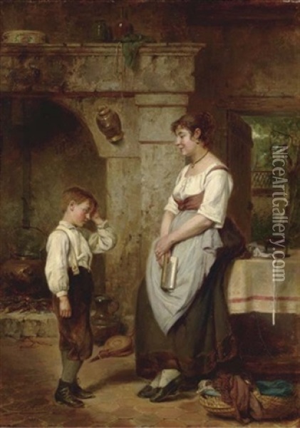 The Lesson Oil Painting - Leon Emile Caille