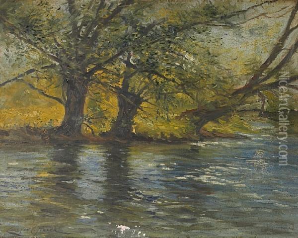A Berkshire Brook Oil Painting - Carlton Fowler