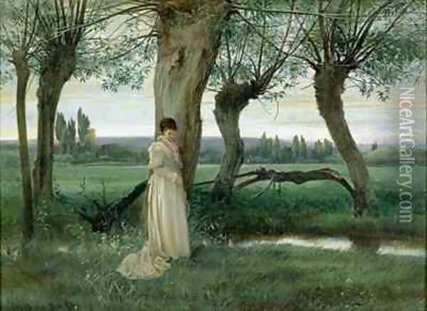 At The Brook Oil Painting - Edward Henry Fahey