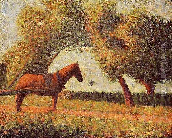 Horse Oil Painting - Georges Seurat
