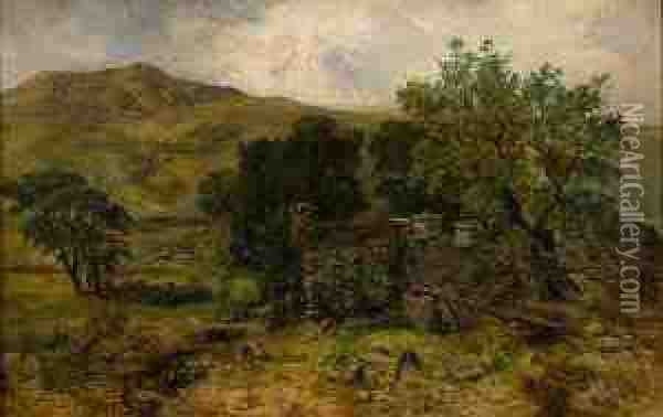Old Mill, Caernarvenshire Oil Painting - John Wright Oakes