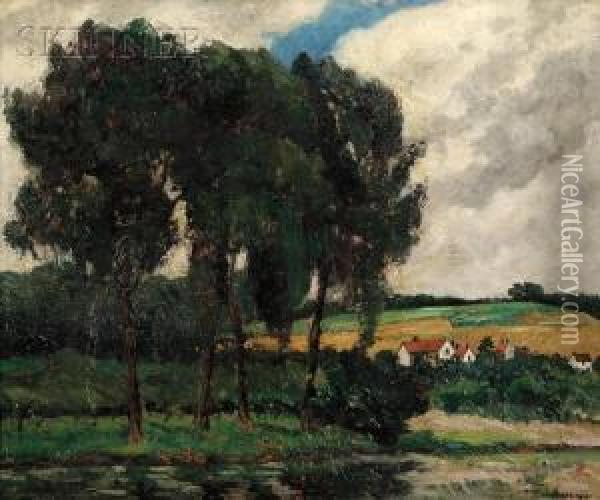 Country Landscape Oil Painting - Louis Gustave Cambier