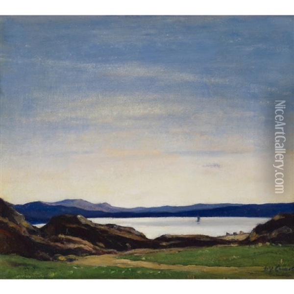 Loch Rannoch - Afterglow Oil Painting - David Young Cameron
