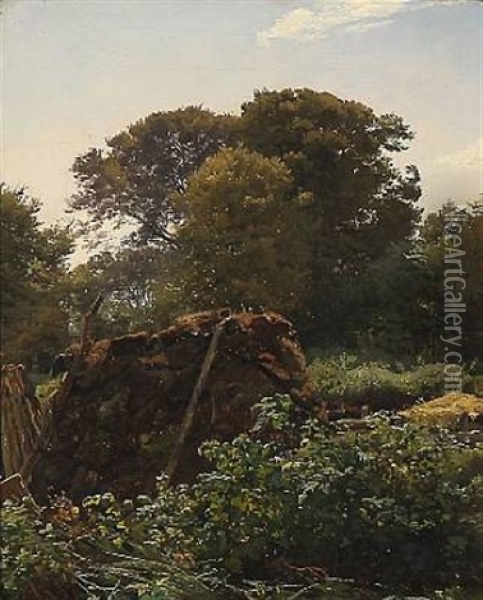 Forest Glade Oil Painting - Anton Edvard Kjeldrup