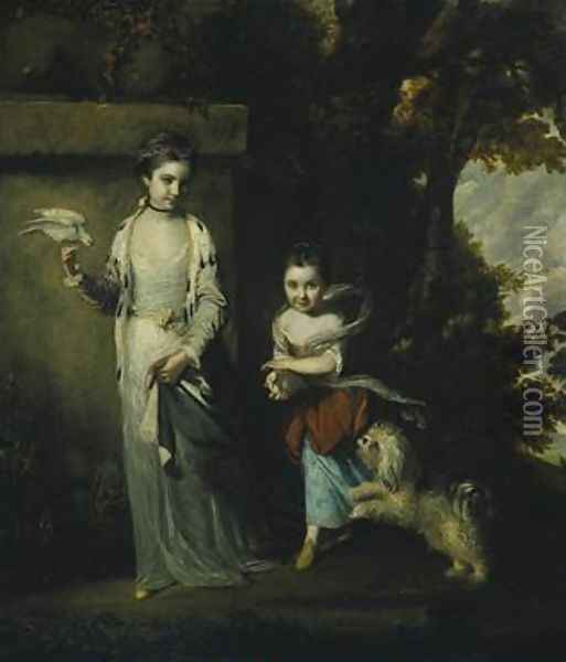 The Ladies Amabel and Mary Jemima Yorke Oil Painting - Sir Joshua Reynolds