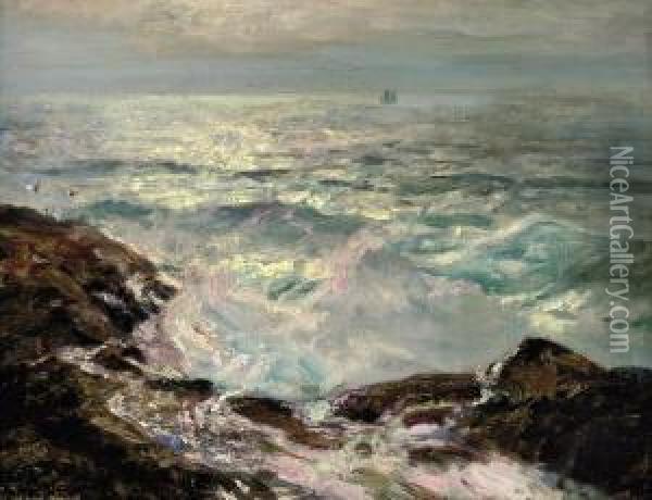 The Tranquil Sea Oil Painting - Julius Olsson
