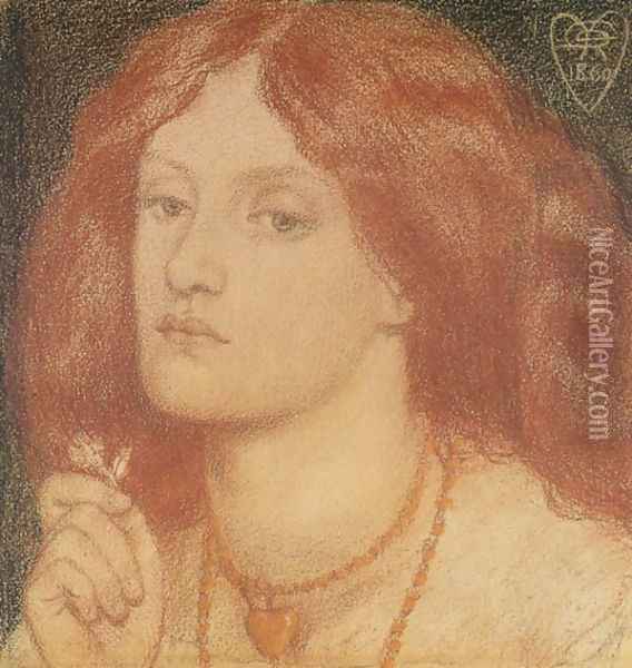 Regina Cordium Or The Queen Of Hearts Oil Painting - Dante Gabriel Rossetti