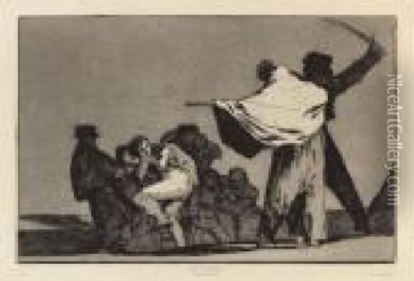 Que Guerrero! - Una Reina Del Circo. - Otras Leyes Por El Pueblo. - Lluvia De Toros. Oil Painting - Francisco De Goya y Lucientes