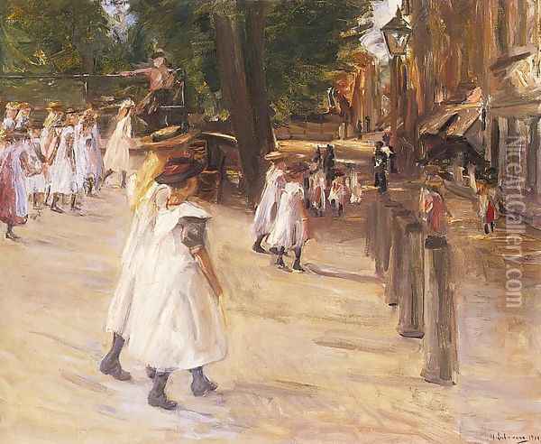 On the Way to School in Edam 1904 Oil Painting - Max Liebermann