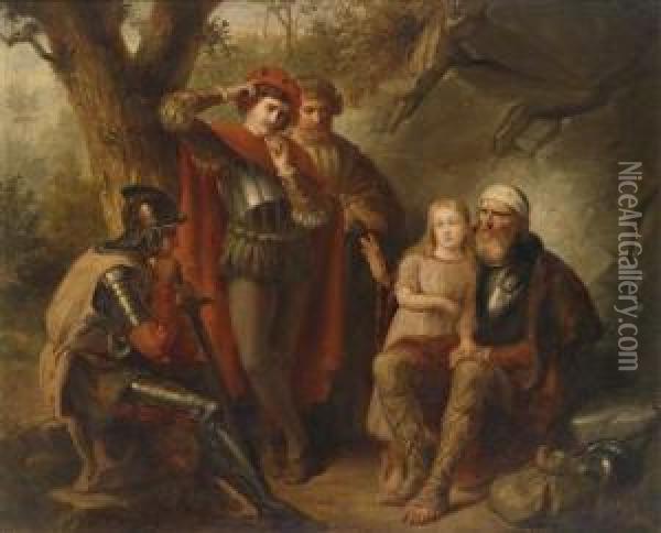The Injured Knight Oil Painting - Edmond Van Der Haeghen
