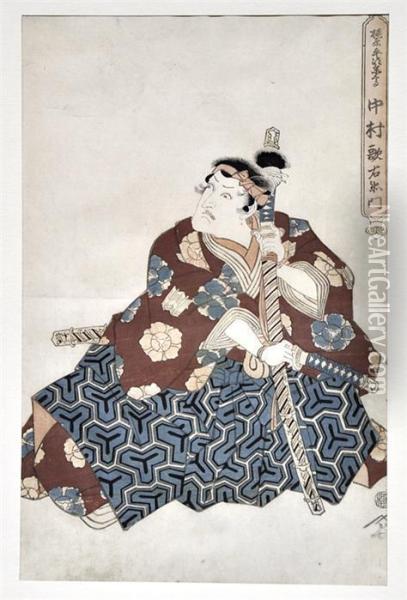 Schauspielerals Samurai Oil Painting - Utagawa Kuniyoshi