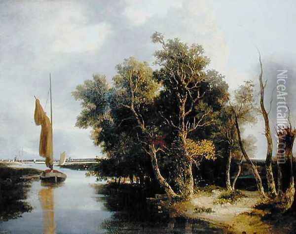 Wherries on the Yare Oil Painting - John Crome