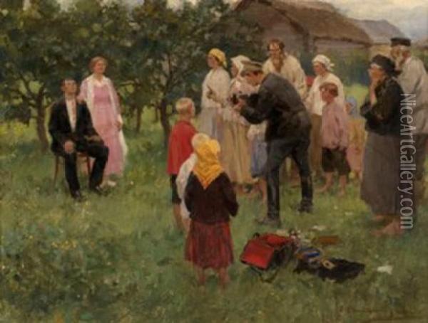 The Family Portrait Oil Painting - Ivan Alexeievitch Vladimirov