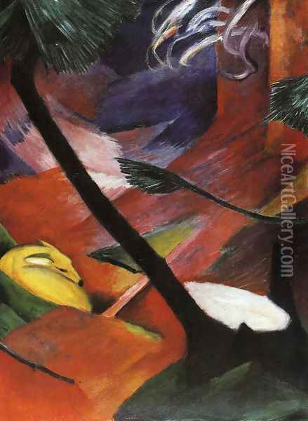 Deer In The Forest II Oil Painting - Franz Marc