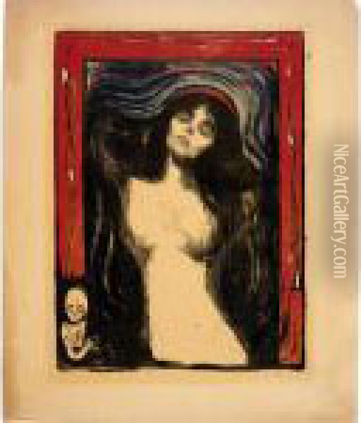 Madonna: Liebendes Weib (w. 39; S. 33) Oil Painting - Edvard Munch