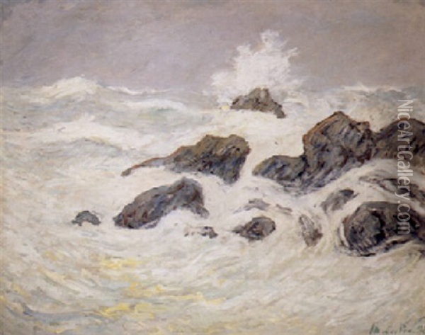 Vagues, St Guenel Oil Painting - Maxime Maufra