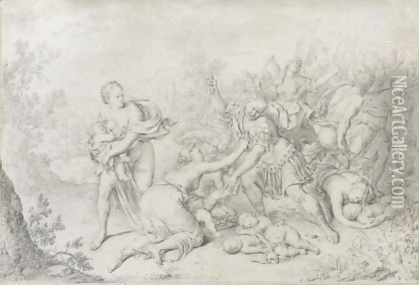The Massacre Of The Innocents Oil Painting - Willem van Mieris