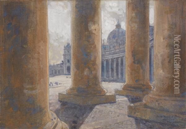 La Colonnade De Saint-pierre De Rome Oil Painting - Tony Garnier